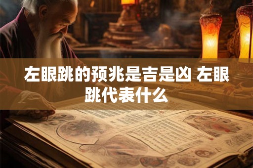 左眼跳的预兆是吉是凶 左眼跳代表什么 左眼跳的预兆是吉是凶 左眼跳代表什么