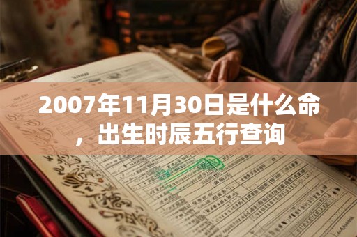 2007年11月30日是什么命，出生时辰五行查询