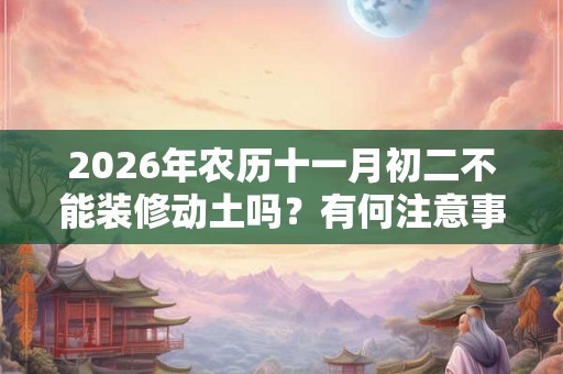 2026年农历十一月初二不能装修动土吗？有何注意事项？