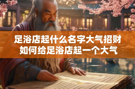 足浴店起什么名字大气招财 如何给足浴店起一个大气招财的名字