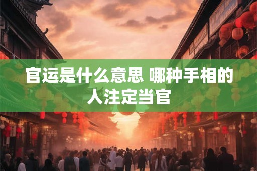 官运是什么意思 哪种手相的人注定当官
