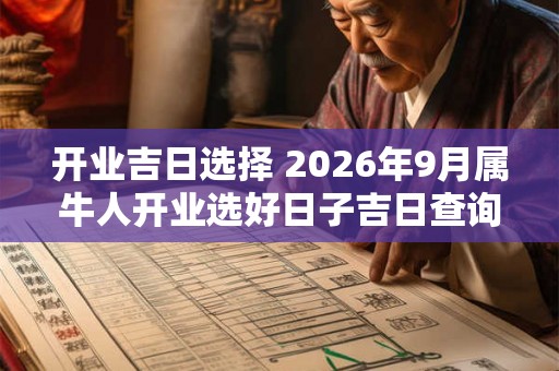 开业吉日选择 2026年9月属牛人开业选好日子吉日查询