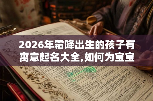 2026年霜降出生的孩子有寓意起名大全,如何为宝宝起好名字? 2026年霜降出生的孩子有寓意起名大全,如何为宝宝起好名字?