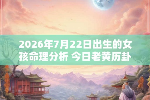 2026年7月22日出生的女孩命理分析 今日老黄历卦象如何？