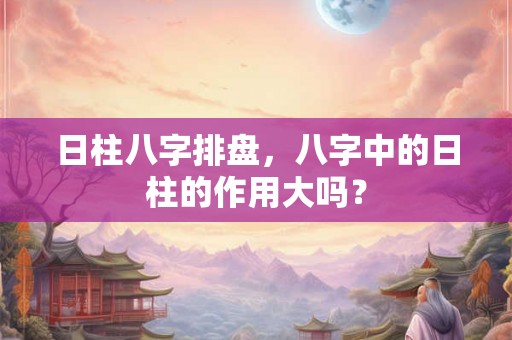 日柱八字排盘，八字中的日柱的作用大吗？