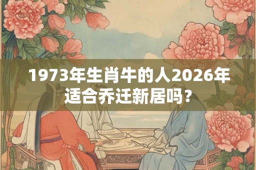 1973年生肖牛的人2026年适合乔迁新居吗？