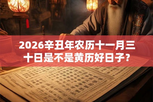 2026辛丑年农历十一月三十日是不是黄历好日子？