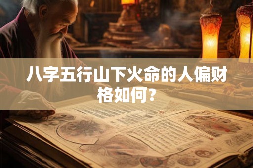 八字五行山下火命的人偏财格如何? 八字五行山下火命的人偏财格如何?