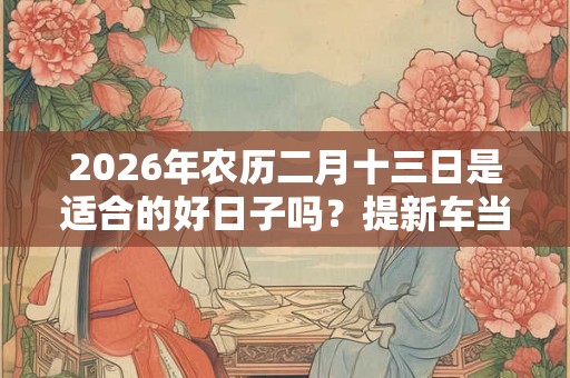 2026年农历二月十三日是适合的好日子吗？提新车当天有什么讲究？