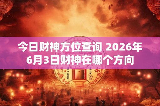 今日财神方位查询 2026年6月3日财神在哪个方向