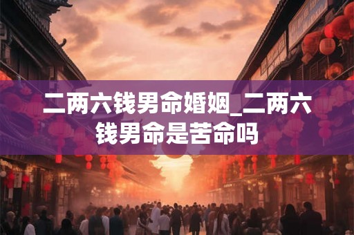 二两六钱男命婚姻_二两六钱男命是苦命吗