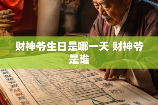 财神爷生日是哪一天 财神爷是谁