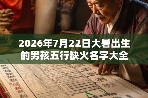 2026年7月22日大暑出生的男孩五行缺火名字大全