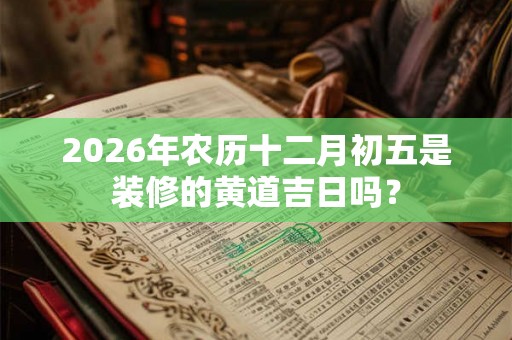 2026年农历十二月初五是装修的黄道吉日吗？