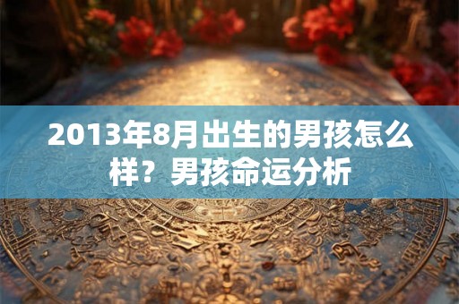 2013年8月出生的男孩怎么样？男孩命运分析