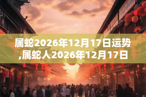 属蛇2026年12月17日运势,属蛇人2026年12月17日财运,生肖蛇2026年12月17日运势