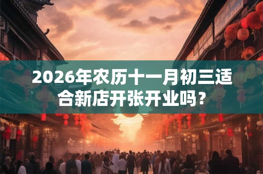 2026年农历十一月初三适合新店开张开业吗？