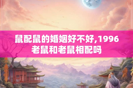 鼠配鼠的婚姻好不好,1996老鼠和老鼠相配吗 鼠配鼠的婚姻好不好,1996老鼠和老鼠相配吗