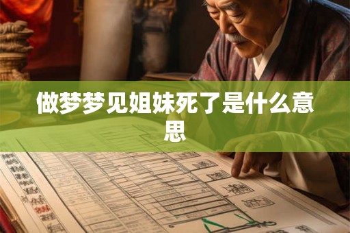 做梦梦见姐妹死了是什么意思