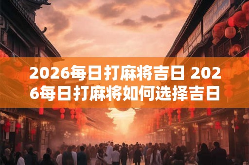 2026每日打麻将吉日 2026每日打麻将如何选择吉日