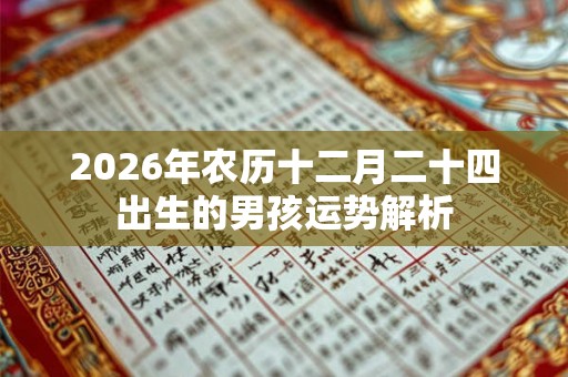 2026年农历十二月二十四出生的男孩运势解析