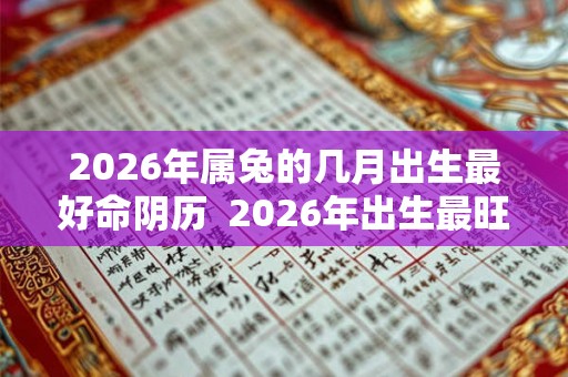 2026年属兔的几月出生最好命阴历  2026年出生最旺的月份