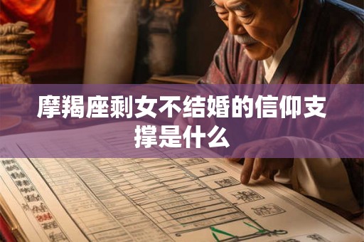 摩羯座剩女不结婚的信仰支撑是什么