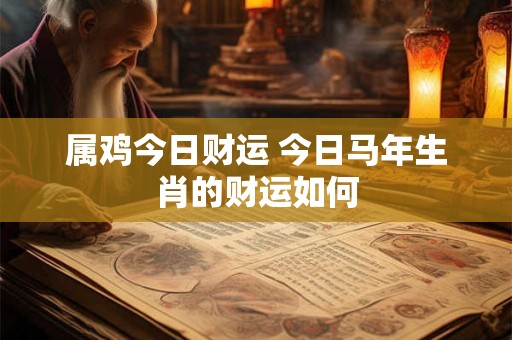 属鸡今日财运 今日马年生肖的财运如何