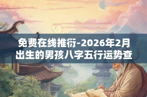 免费在线推衍-2026年2月出生的男孩八字五行运势查询