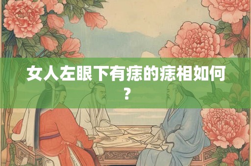 女人左眼下有痣的痣相如何？