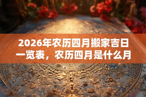 2026年农历四月搬家吉日一览表，农历四月是什么月？