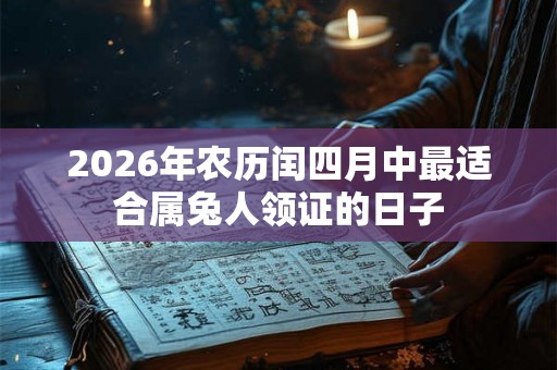 2026年农历闰四月中最适合属兔人领证的日子 2026年农历闰四月中最适合属兔人领证的日子