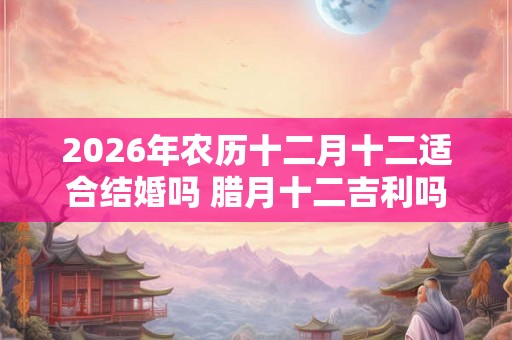 2026年农历十二月十二适合结婚吗 腊月十二吉利吗