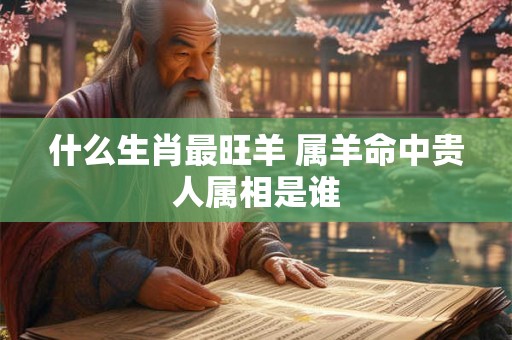 什么生肖最旺羊 属羊命中贵人属相是谁