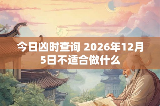 今日凶时查询 2026年12月5日不适合做什么