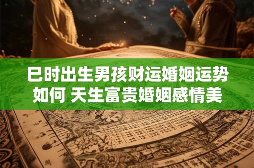 巳时出生男孩财运婚姻运势如何 天生富贵婚姻感情美满
