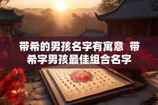 带希的男孩名字有寓意  带希字男孩最佳组合名字