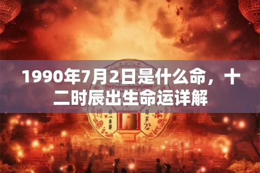 1990年7月2日是什么命，十二时辰出生命运详解