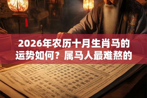2026年农历十月生肖马的运势如何？属马人最难熬的年龄