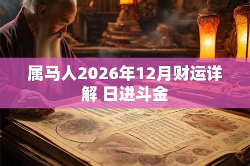 属马人2026年12月财运详解 日进斗金