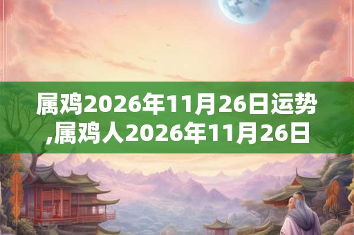 属鸡2026年11月26日运势,属鸡人2026年11月26日财运,生肖鸡2026年11月26日运势 属鸡2026年11月26日运势,属鸡人2026年11月26日财运,生肖鸡2026年11月26日运势