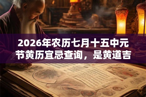 2026年农历七月十五中元节黄历宜忌查询，是黄道吉日吗？