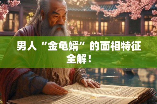 男人“金龟婿”的面相特征全解！