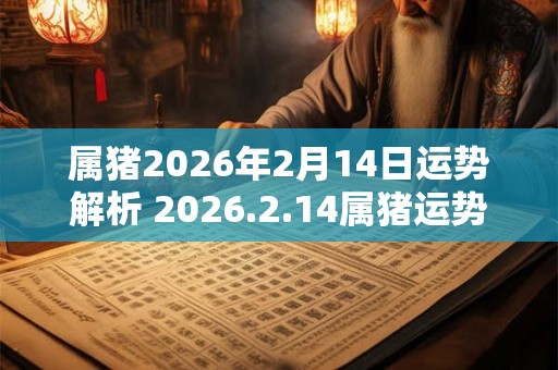 属猪2026年2月14日运势解析 2026.2.14属猪运势分析