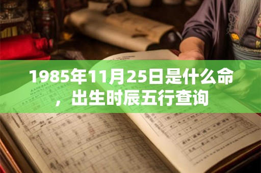 1985年11月25日是什么命，出生时辰五行查询