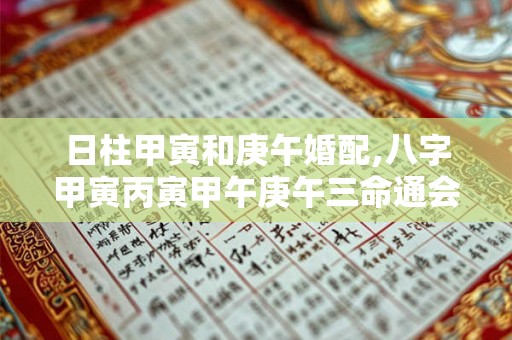 日柱甲寅和庚午婚配,八字甲寅丙寅甲午庚午三命通会命理