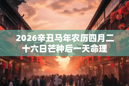 2026辛丑马年农历四月二十六日芒种后一天命理