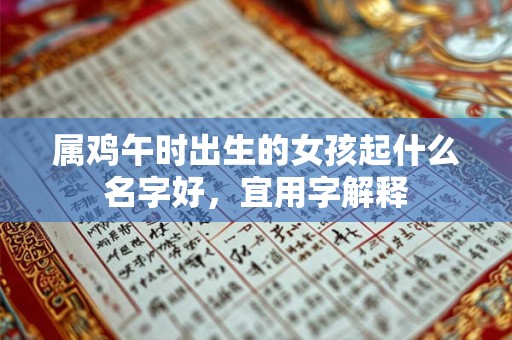 属鸡午时出生的女孩起什么名字好，宜用字解释