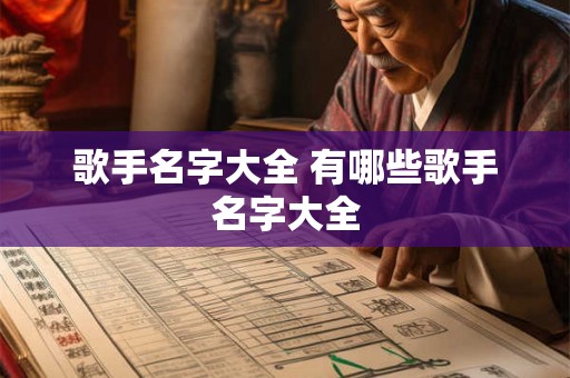 歌手名字大全 有哪些歌手名字大全