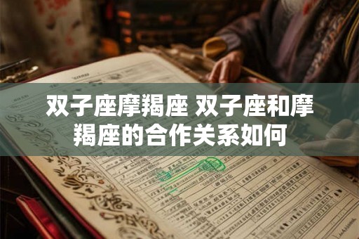 双子座摩羯座 双子座和摩羯座的合作关系如何
